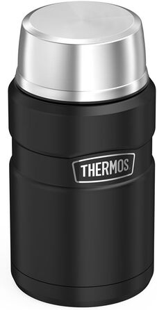 THERMOS Stainless King: контейнер для їжі з нержавіючої сталі, вакуумна ізоляція, 680 мл, матовий чорний