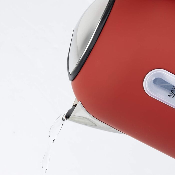 Електричний чайник H.Koenig BOE54 Inox 1.7L з програмуванням температури, червоний