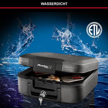 Master Lock Waterproof Safe with Key - 5L Fireproof & Waterproof Travel Safe Box for Documents & Valuables