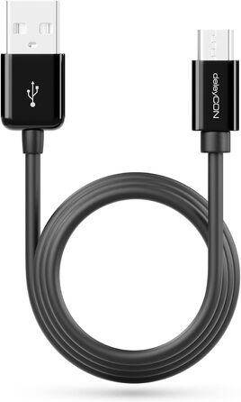 Кабель Micro USB deleyCON 0.15м для Android, смартфонів, планшетів (Чорний, 5м) - Швидка зарядка та передача даних