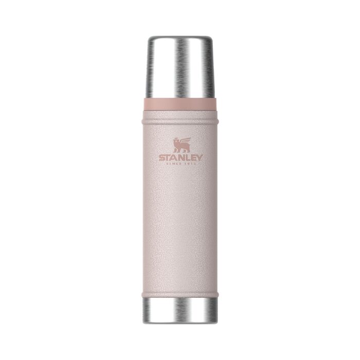 Термос STANLEY 1913 Classic Legendary 590 мл, герметичний, сталевий (Hammertone Rose Quartz) — зберігає тепло та холод до 24 годин