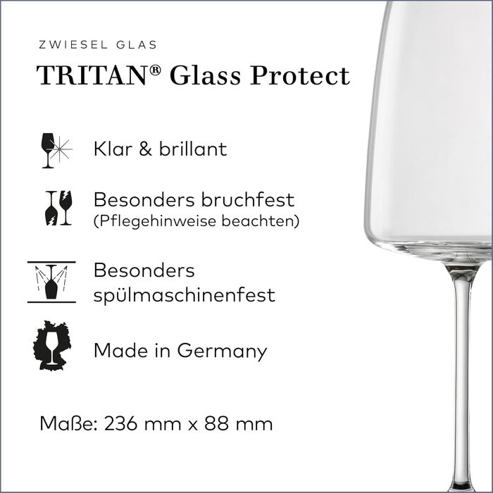 Набір келихів для вина Zwiesel Glas Vivid Senses (2 шт.), німецька якість, Tritan-кристал, для фруктових вин