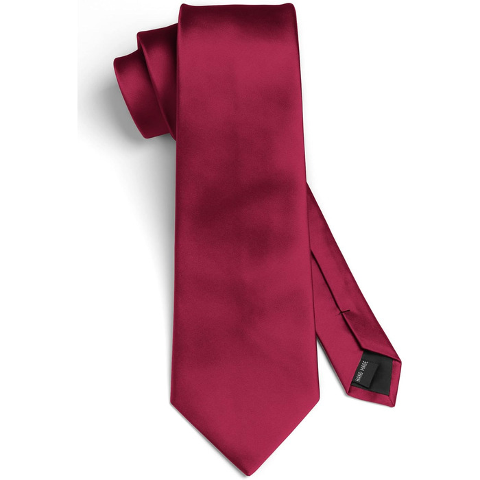 HISDERN Комплект краватки та нагрудного хустинки однотонний для весілля та свят, різні кольори, бургундський, універсальний розмір