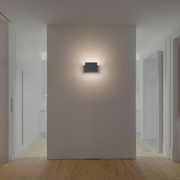 Klighten Зовнішня лампа 24W, водонепроникна IP65, поворотна LED панель для саду, тераси, фасаду. 1500 люмен, тепле біле світло 3000K, антрацит