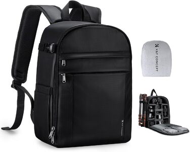 Рюкзак для фотокамери K&F CONCEPT з захистом від дощу, для DSLR/SLR, зелений з імітацією шкіри