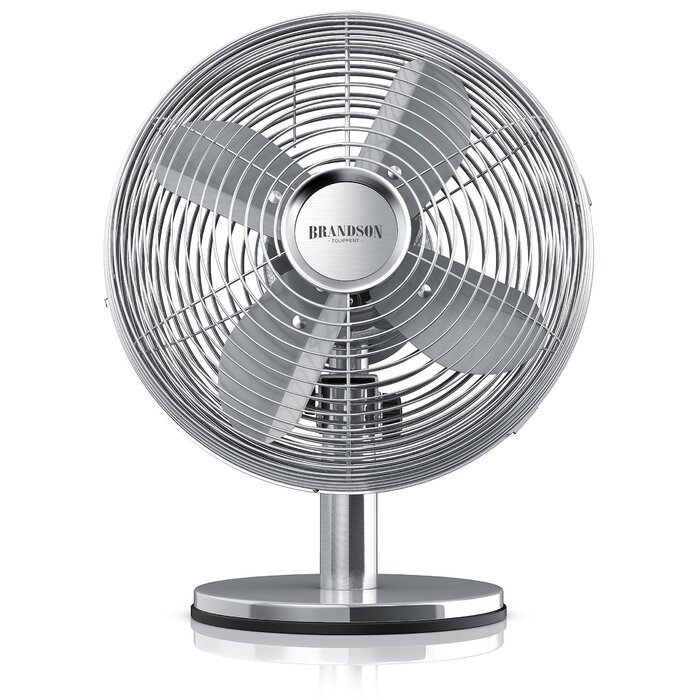 Настільний вентилятор Brandson з мідним дизайном: 3 швидкості, осциляція 80°, нахил 40°, металевий корпус