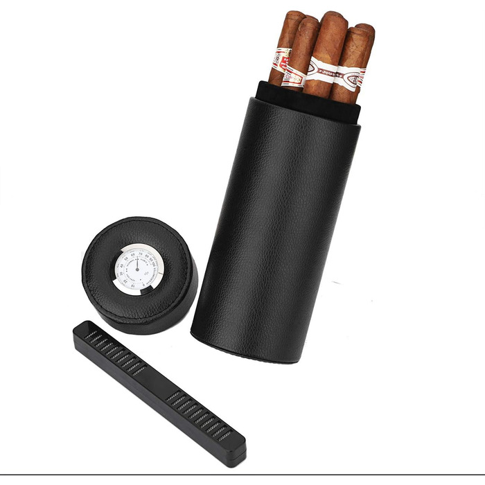 Сумка-гумодор для сигар з кедрової деревини, шкіряна, переносний, з гігрометром, зволожувач повітря, прямокутна