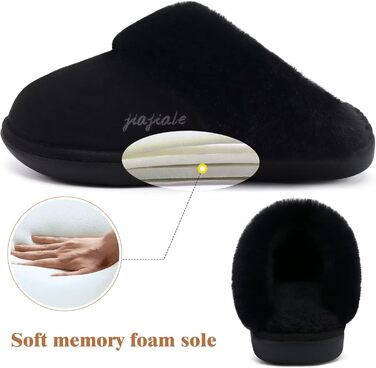 Жіночі домашні тапочки Jiajiale: м'які, теплі, з гумовою підошвою, чорні