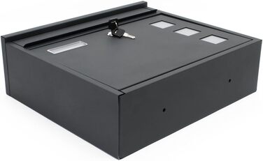 Поштова скринька Wiltec V12 антрацит 360x115x320 мм, настінна, з замком, оглядовим вікном та табличкою для імені, сталь оцинкована