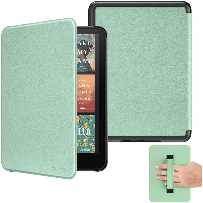 Чохол MoKo для Kindle Paperwhite 12-го покоління (2024) та Kindle Colorsoft Signature Edition (2024), зелений, з авто-ввімкненням/вимиканням та зручною петлею для руки