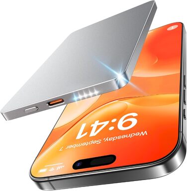 Power Bank Magsafe Mini 5000mAh 22,5W з USB-C, бездротова зарядка, для iPhone 16/15/14/13/12 (Матовий сірий)