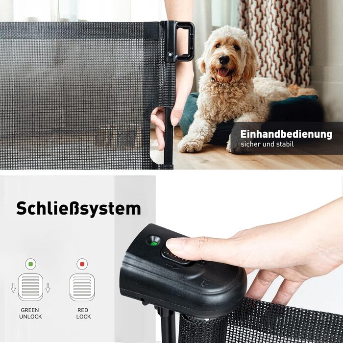 Захист для сходів Treppenschutzgitter: розтяжний захист для дітей та домашніх тварин, 0-140 см, чорний