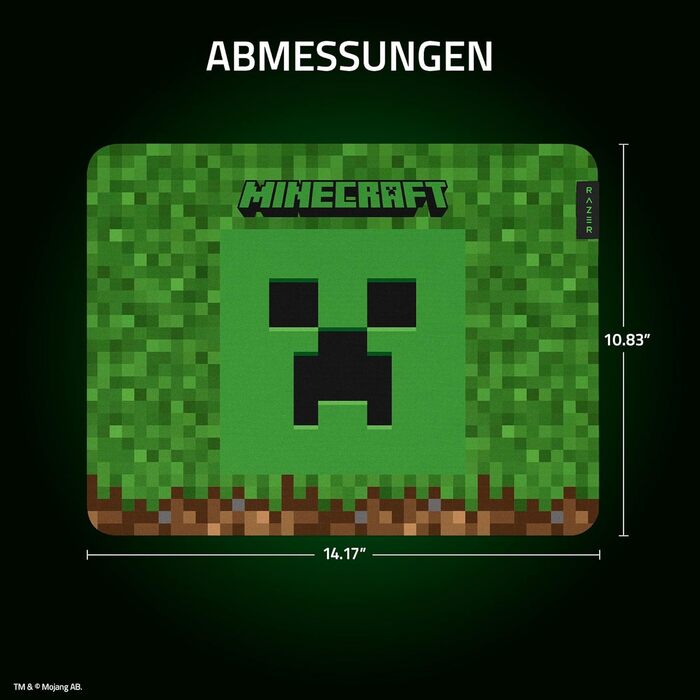 Ігровий килимок для миші Razer Gigantus V2 Minecraft, текстурований мікротканинний килимок з протиковзаючим гумовим основанням, 450 x 400 x 3 мм, чорний