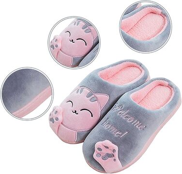 Тапочки домашні Rojeam Nette з м'якого плюшу, теплі, сірі, 41/42 EU