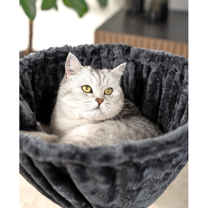 Крісло-лежанка для кота з м'якого плюшу, Ø 40 см, глибина 25 см, підходить для будь-якого котячого будиночка, з металевим кріпленням M8, для котів будь-якого розміру, (25 см глибина, темно-сірий)