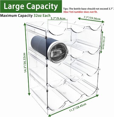 4-Piece Stackable Bottle Rack, Plastic Bottle Holder for Refrigerator, Cabinet, Kitchen Organizer Storage & Organization, Wine Bottle Kitchen Cabinet Storage