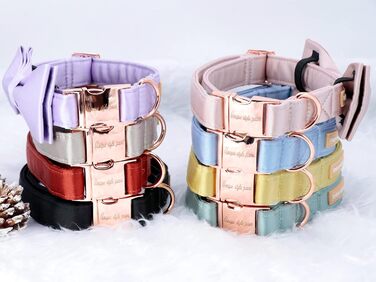 Елегантний ошийник для собак Unique Style Paws з синього шовку з бантиком, регульований, для середніх собак, подарунок