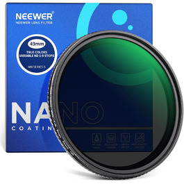NEEWER Фільтр ND Variabler 67mm (ND2-ND400) з оптичним HD склом, регульований, для фото та відео