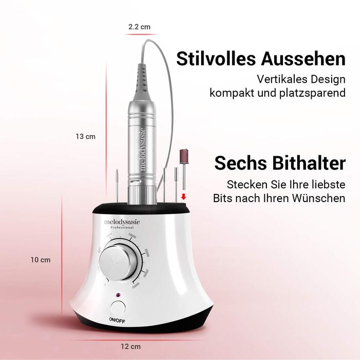 Електричний фрезер для нігтів MelodySusie 30000 об/хв: професійний набір для манікюру та педикюру з педалем, для гелю та акрилу, білий