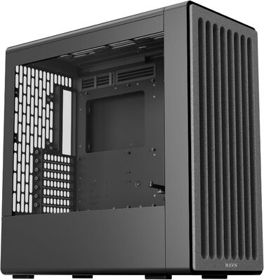 Корпус ПК HAVN Midi-Tower з 3 вентиляторами, Top Airflow, скло, чорний