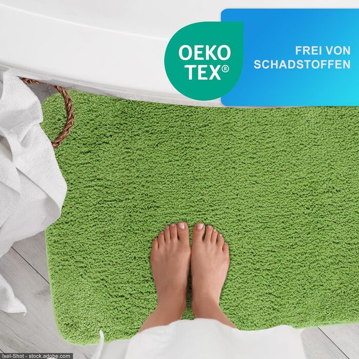 Набір килимків для ванної кімнати NYVI Spa Lasalle, 2 предмети (45x50 та 50x80 см), Aqua — протиковзкий, гігроскопічний та швидкосохнучий коврик для ванної та туалету, Oeko-TEX