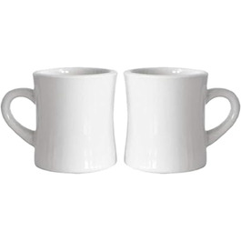 Serami Original Coffee Mug Set, 325 ml, White, Ceramic Mugs, ideal for kitchen, travel, and hot tea, Retro Waffle House Mug with Handle, Durable Coffee Mugs (2 pieces)