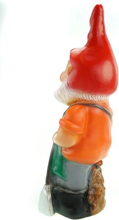 RAKSO JS Garden Decoration e.K. Garden Gnome with Basket, Height 45 cm, Decorative Elf made of Plastic