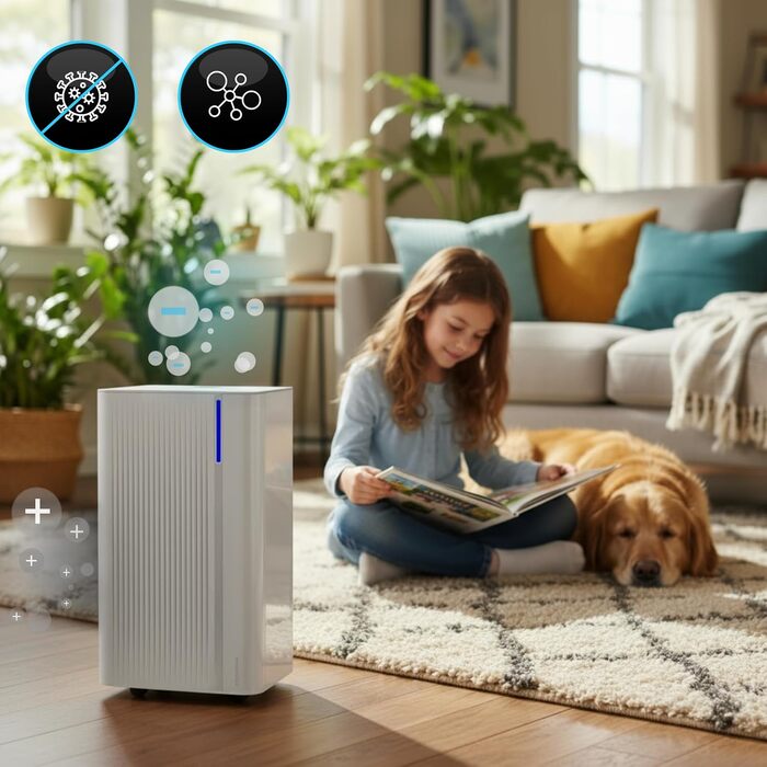 Електричний осушувач повітря Climative WAVE ION 12L/24h з Wi-Fi та очищувачем повітря для дому, квартири, ванної кімнати. Захист від вологи та плісняви до 20м²