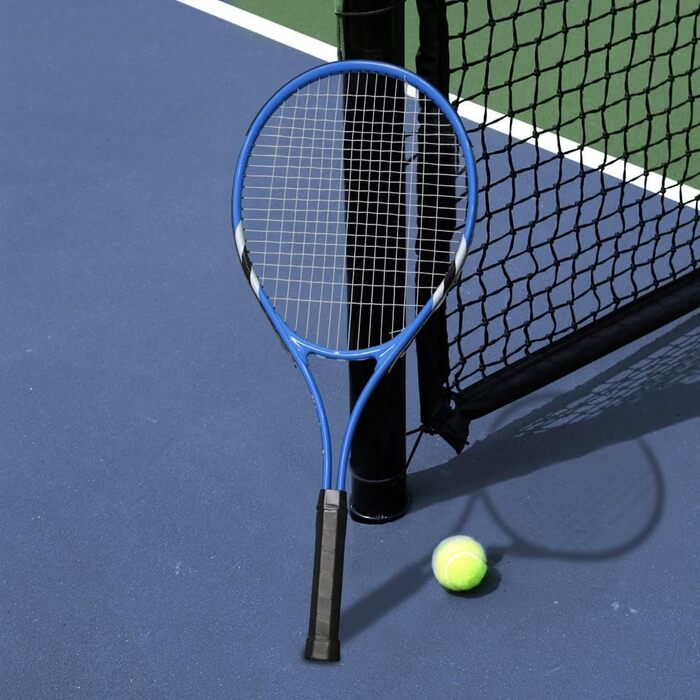 Beginner Tennis Racquet Set for 2 Players - Pre-Strung 27 Inch Adult Racquets with Balls, Overgrips & Carry Bag