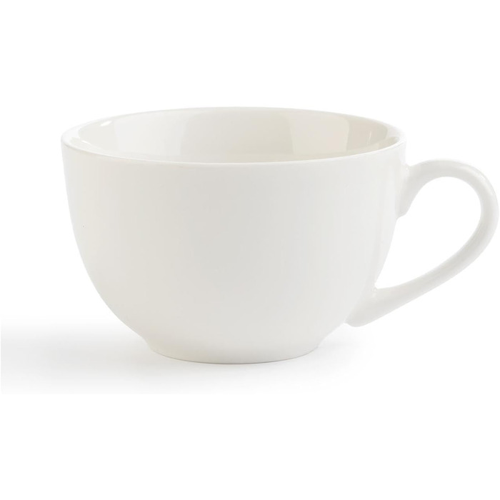 Набір чашок для капучино з блюдцями, Bone China, 220 мл, білі, 8 предметів
