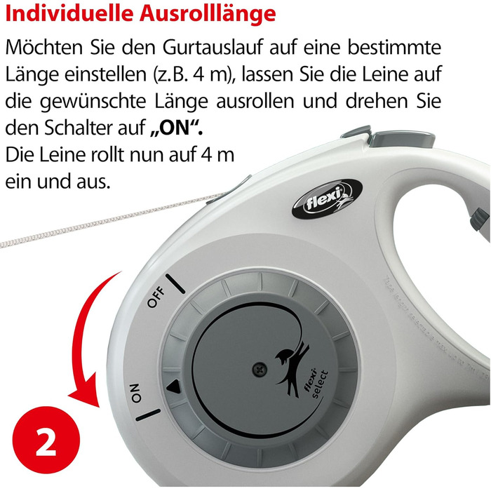 Flexi Select повід для собак, 7 м, чорний, регулювання 0-7 м, до 25 кг (світло-сірий, Medium)