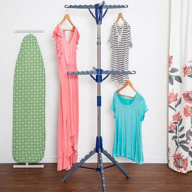 Honey Can Do 2-Tier Clothes Drying Rack, Folding, 3-Leg Design, DRY-09220, Chrome