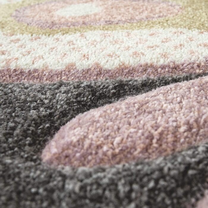 Paco Home Rug Children's Room Boy Girl Kids Rug Play Rug Short Pile Rainbow Farm Unicorn Butterfly Rabbit, Size: Ø 200 cm Round