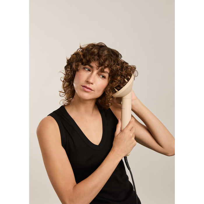 Іонський фен для волосся з технологією Frizz-Free, 2 температури, функція охолодження, 2 швидкості, технологія негативних іонів, 1800W (ION STYLER PRO ADVANCE, пісок)