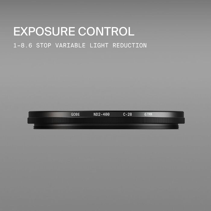 Варіабельний ND-фільтр Gobe 67mm ND2-400 (1-8.6 Stop) Pro – нейтральний фільтр для фотографії