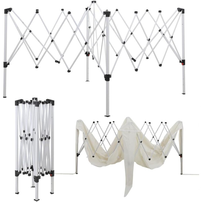 Foldable Gazebo 3x3m including bag | water-resistant, UV 50+ protection | Pop-up tent, foldable gazebo, garden tent, party tent, Capri | Click system metal frame (Cream)
