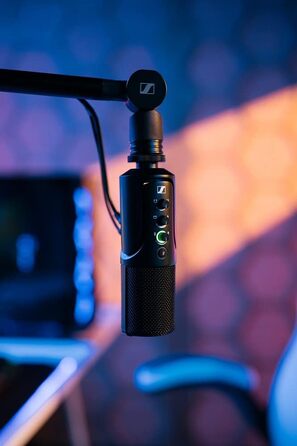 Мікрофон Sennheiser Profile USB з конденсаторною капсулою | Підтримка Plug & Play, ідеальний для подкастів та стрімінгу | Комплектація: настільний штатив та кабель USB-C 1.2м | Чорний (700065)