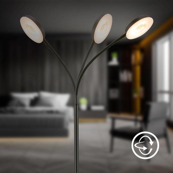 LED лампа BRILONER з торшетом, регульована яскравість, поворотна, настільна лампа для дому, офісу, читання, 32,5x13x40 см, чорна