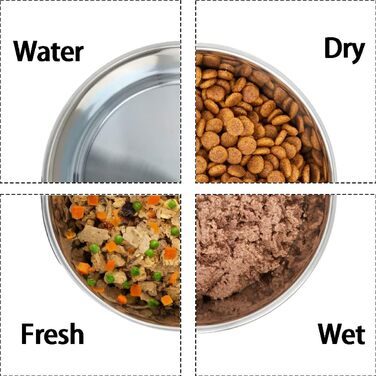 WEDAWN Миски для собак з нержавіючої сталі, 2 шт., з неслизьким гумовим дном, 18 см (950 мл)