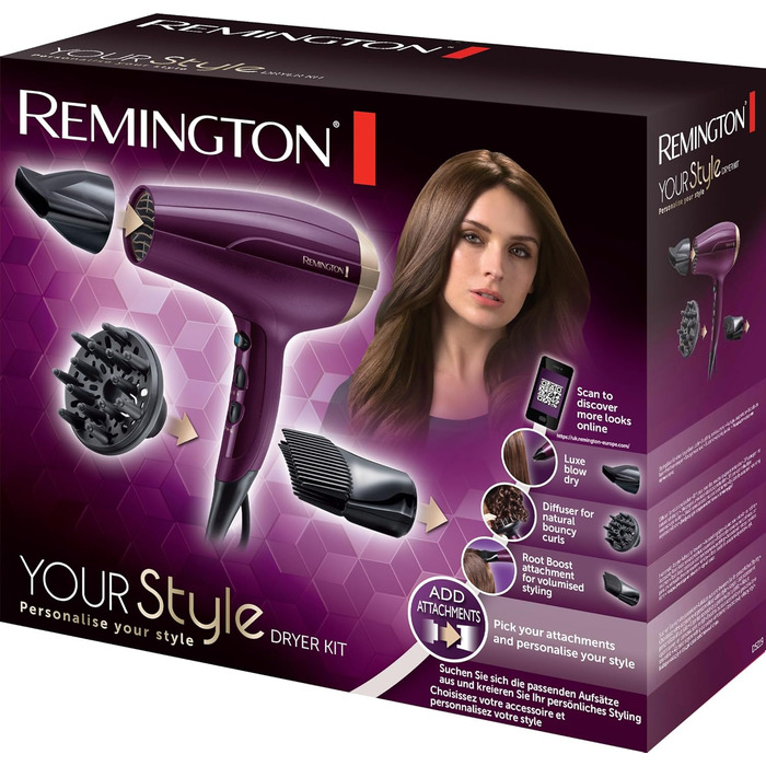 Фен Remington Ionen D5219: легкий, для об'єму, з насадкою, дифузором та бустером об'єму