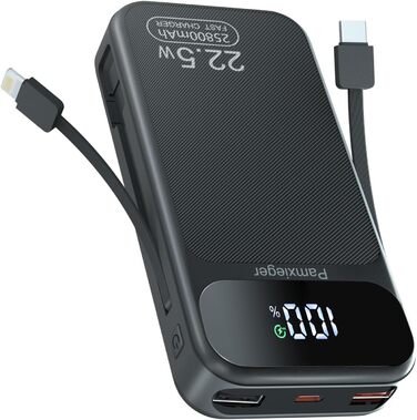 Power Bank 25800 mAh з LCD екраном: швидка зарядка PD3.0 QC4.0 для смартфонів та планшетів