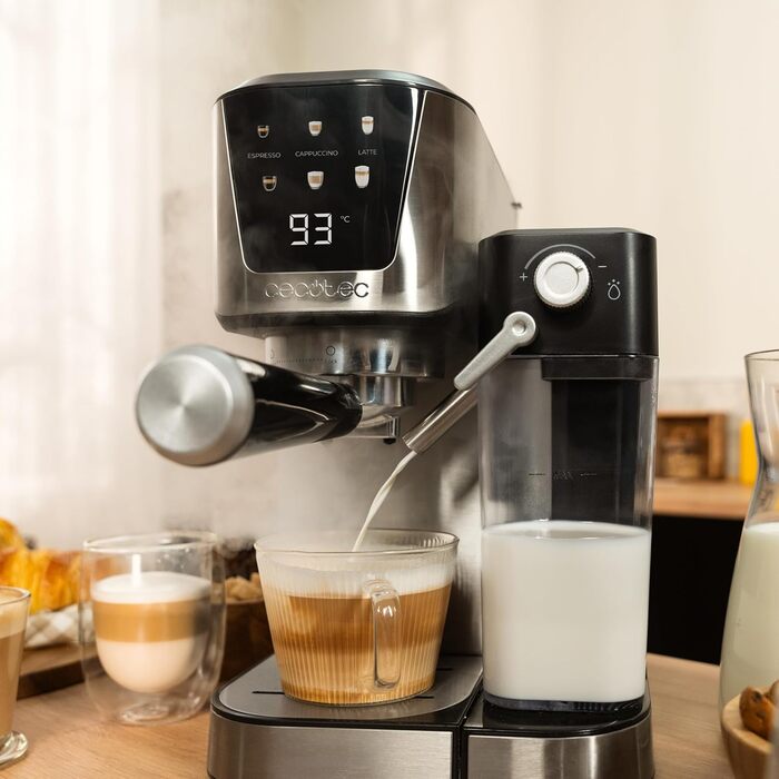 Кавомашина Cecotec Power Espresso 20 Cream: 20 Bar, Thermoblock, для еспресо, капучино, лате, з молочним контейнером 700мл