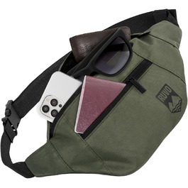 RUVO® Поясна сумка через плече для чоловіків та жінок | стильна сумка на пояс з 4 відділеннями на блискавці | підходить для будь-яких активностей, оливковий колір
