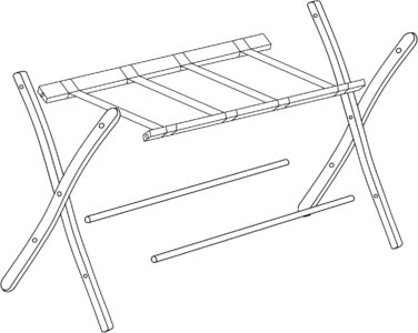 Relaxdays Luggage Rack Wood, foldable, luggage rack, suitcase storage, for travel luggage, HxWxD: 52.5x66.5x48 cm, white