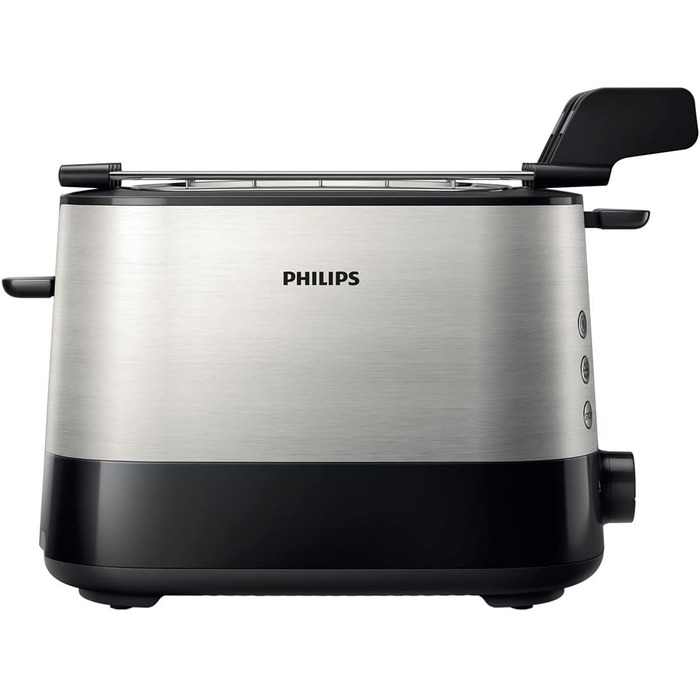 Philips HD2639/90 – Toaster (730 W, extra wide slot, sandwich accessory), Black and Silver