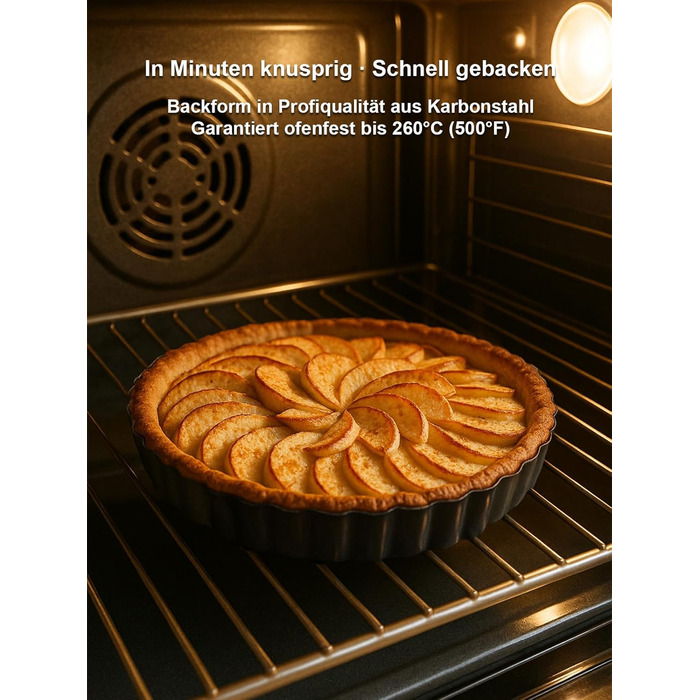 Форми для тартів Yamteck Tarteform 10см, 6 шт. З підйомним дном, антипригарне покриття, вуглецева сталь. Для тартів, пирогів, випічки, сімейних обідів та свят. Розмір 10х2 см, 6 шт. (28*3 см)