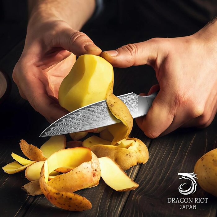 DRAGON RIOT Кухонний ніж професійний, шеф-ніж з ручкою з епоксидної смоли, з піхвою (універсальний)