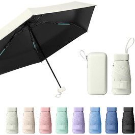 Компактний дощовий парасолька, маленький UV-парасолька, вітростійкий парасолька з капсульною ручкою, портативний парасолька для чоловіків та жінок (білий)