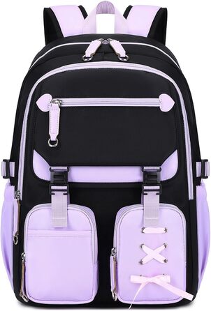 Шкільний рюкзак Tanou для дівчаток-підлітків, великий, стильний, водонепроникний, 9-18 років, з тролейовим ремінцем (фіолетовий)