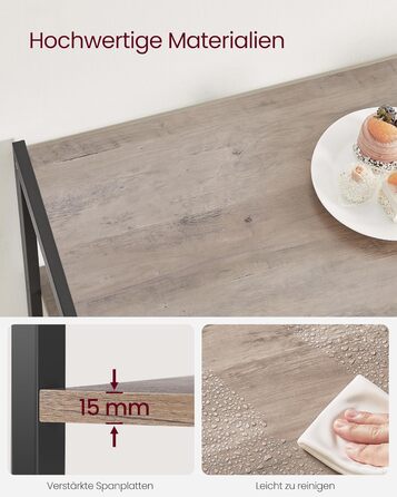 Стелаж кухонний VASAGLE з 2 металевими кошиками, бакалійний стелаж з гачками та полицями, для мікрохвильової печі, 35 x 80 x 93,5 см, золотий дуб + чорний